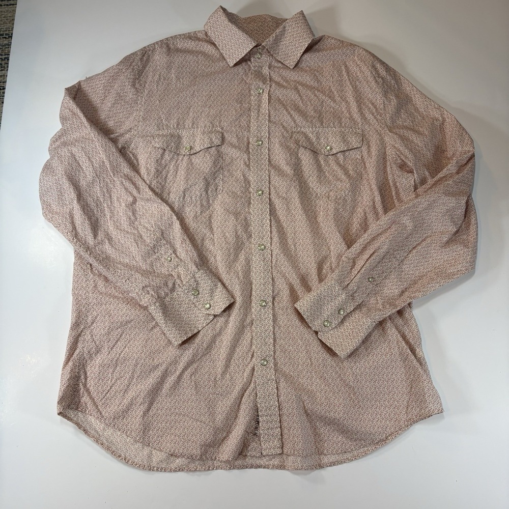 Banana Republic Western Pearl Snap Shirt Size Tall XXL Floral Wrangler Wrancher‎